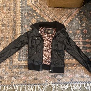 Black leather jacket